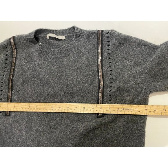 One Grey Day mercerized yak Wool Sweater metal ascent Sz M Anthropologie gray - Picture 12 of 15